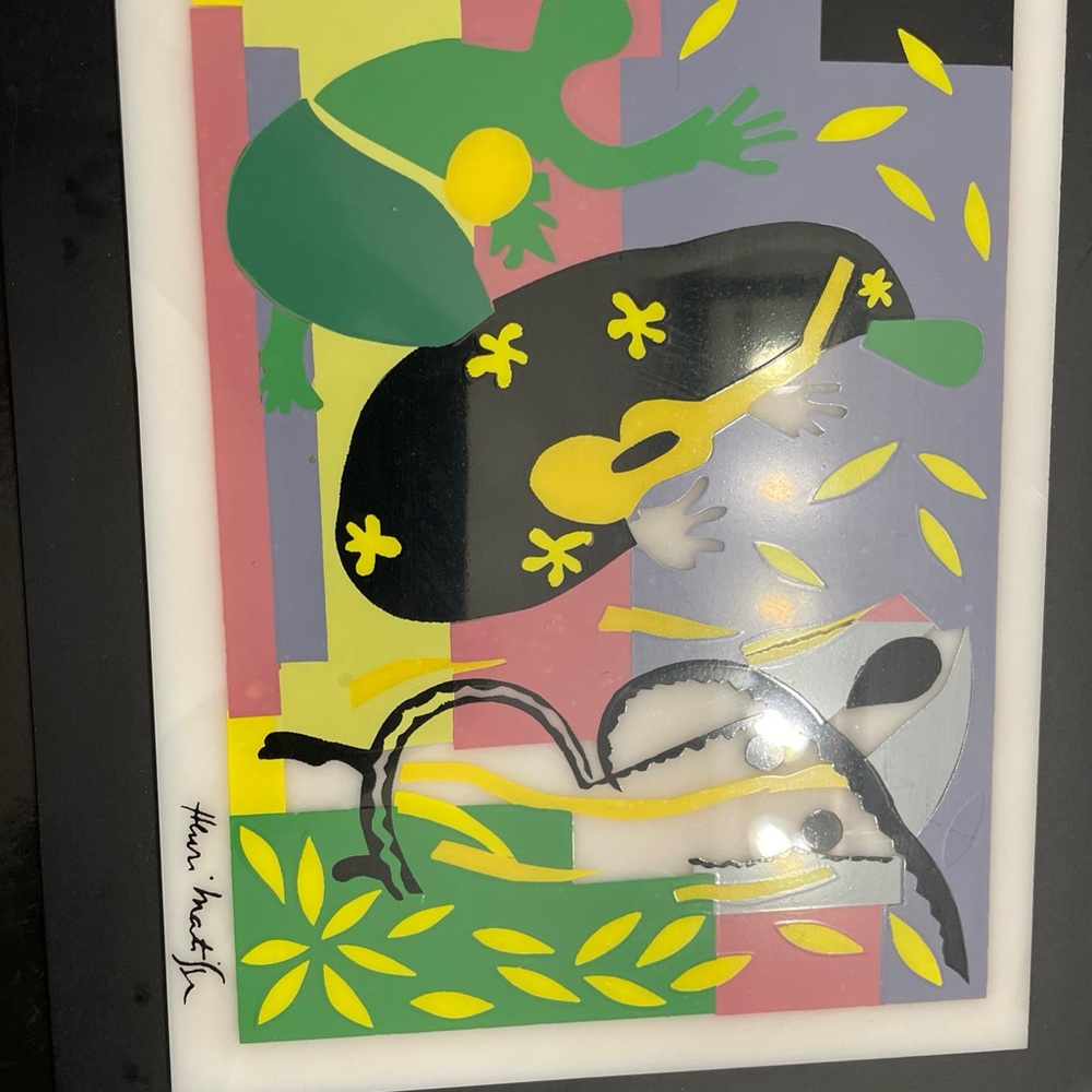 Retro vintage Vibrant Art Print with Black and Yellow Accents